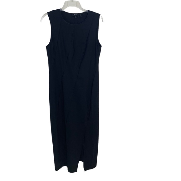 Theory Sleeveless Bias Seam Midi Dress in Precision Ponte Black L NWT - Picture 5 of 13